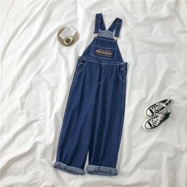 women's jeans woman pants denim suspender spring loose embroidery japanese style retro, Blue
women's jeans woman pants denim suspender spring loose embroidery japanese style retro, Blue