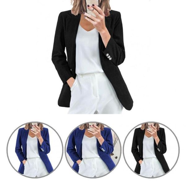 women's suits & blazers office lady blazer single button autumn winter turndown collar pure color lapel coat jacket for party, White;black
women's suits & blazers office lady blazer single button autumn winter turndown collar pure color lapel coat jacket for party, White;black