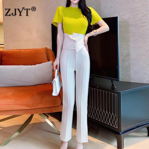 spring summer designer women fashion puff sleeve solid knitted and pants suit 3 piece clothing set party outfit, White
spring summer designer women fashion puff sleeve solid knitted and pants suit 3 piece clothing set party outfit, White