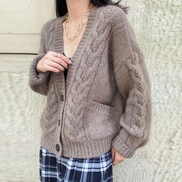 women's knits & tees sweater women thick cashmere v-neck cardigan autumn/winter western style diagonal pocket female all-match twist kn, White
women's knits & tees sweater women thick cashmere v-neck cardigan autumn/winter western style diagonal pocket female all-match twist kn, White