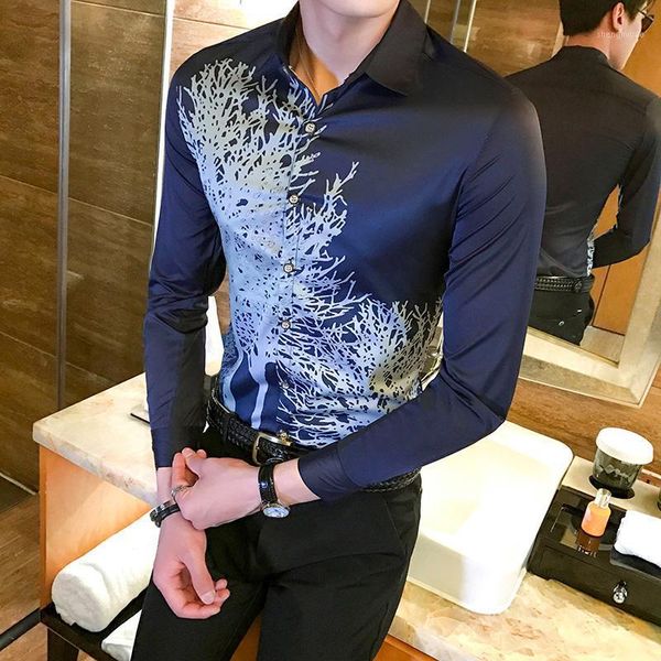 party mens dress shirts camisa social masculina fitted men oversize black white blue big printed club male men's, White;black
party mens dress shirts camisa social masculina fitted men oversize black white blue big printed club male men's, White;black