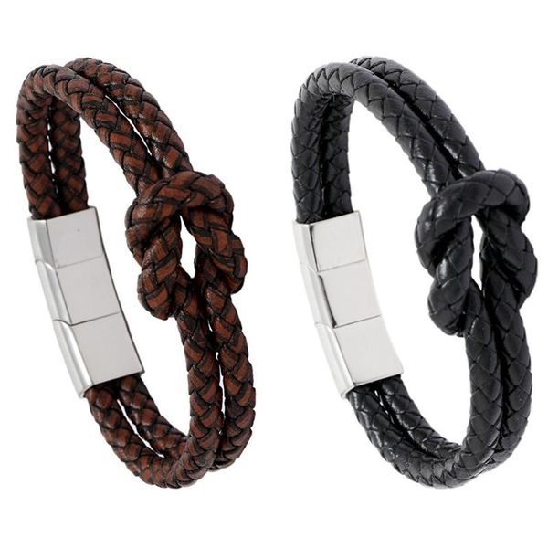 charm bracelets braided leather bracelet stainless steel three-section magnet buckle men's, Golden;silver
charm bracelets braided leather bracelet stainless steel three-section magnet buckle men's, Golden;silver