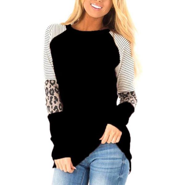 women's t-shirt casual sweatshirts long sleeve shirts tunic autumn stitched fashion knitted loose pullover crew neck stripe, White
women's t-shirt casual sweatshirts long sleeve shirts tunic autumn stitched fashion knitted loose pullover crew neck stripe, White