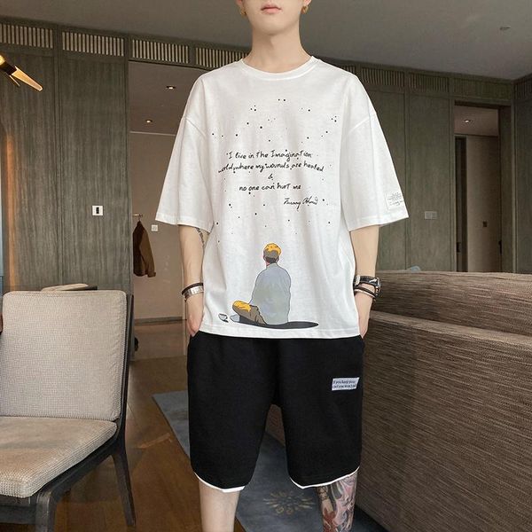 men's tracksuits summer cotton short sleeve shirt loose clothing trend casual set korean version handsome student boy two piece suit, Gray
men's tracksuits summer cotton short sleeve shirt loose clothing trend casual set korean version handsome student boy two piece suit, Gray