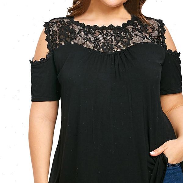 fashion women lace shirts 2021 plus size cold shoulder clothes for ladies strapless lace short sleeve tunic shirts blusas, White
fashion women lace shirts 2021 plus size cold shoulder clothes for ladies strapless lace short sleeve tunic shirts blusas, White