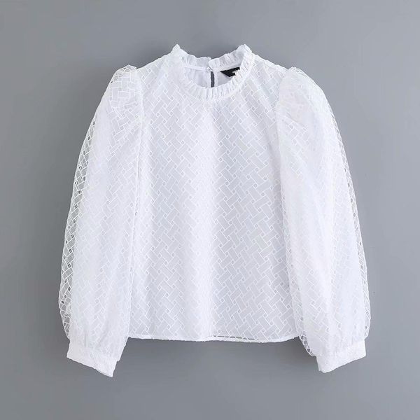 women fashion stand collar puff sleeve translucent white shirt office lady agaric lace blouses chic autumn femininas ls4305
women fashion stand collar puff sleeve translucent white shirt office lady agaric lace blouses chic autumn femininas ls4305