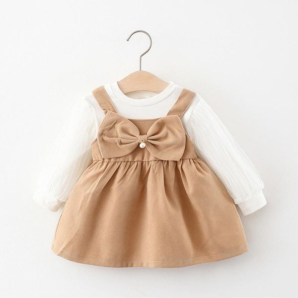 girl's dresses 2021 born girls net yarn long-sleeved dress bow baby spring and autumn two-piece princess female, Red;yellow
girl's dresses 2021 born girls net yarn long-sleeved dress bow baby spring and autumn two-piece princess female, Red;yellow