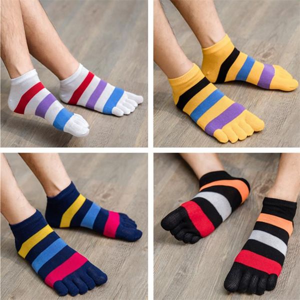 3 pairs stripe men's five finger socks male cotton medium tube crew five toe socks breathable, Black
3 pairs stripe men's five finger socks male cotton medium tube crew five toe socks breathable, Black