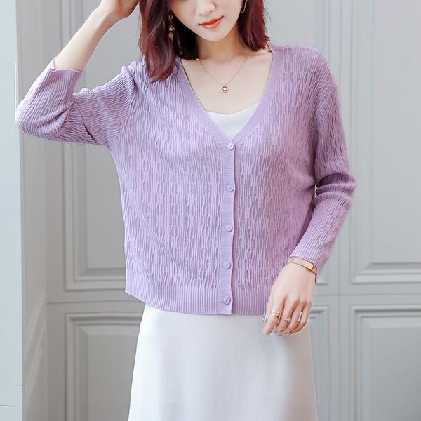 women's knits & tees 2021 spring summer women thin knitted small cardigan long sleeve v-neck lady air-conditioned solid coat, White
women's knits & tees 2021 spring summer women thin knitted small cardigan long sleeve v-neck lady air-conditioned solid coat, White