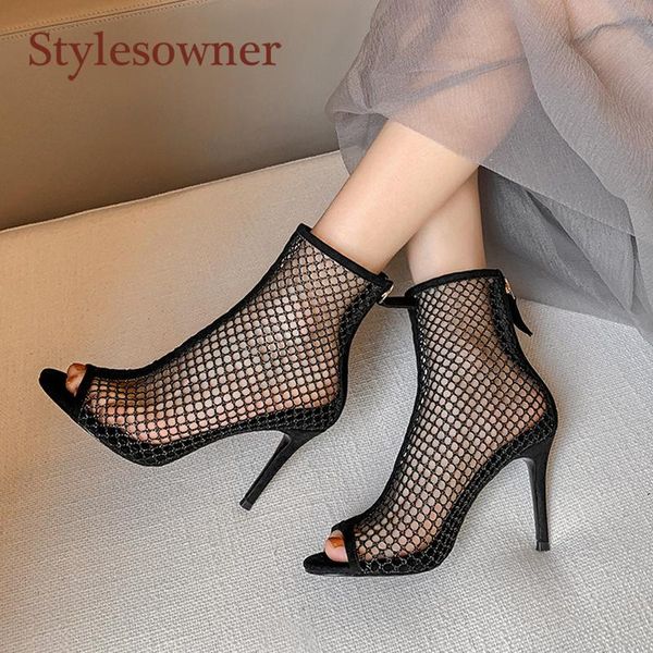 dress shoes fish mouth short boots 2021 summer leather mesh zipper stiletto heels nightclub party high-heeled sandals, Black
dress shoes fish mouth short boots 2021 summer leather mesh zipper stiletto heels nightclub party high-heeled sandals, Black