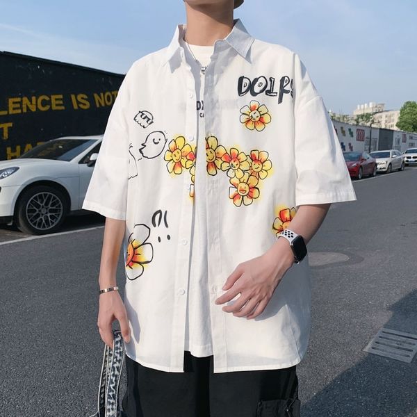 2021 new summer men's short-sleeved student hawaiian shirt white color camisa masculina french cuff mens clothes fashion shirts v5gn
2021 new summer men's short-sleeved student hawaiian shirt white color camisa masculina french cuff mens clothes fashion shirts v5gn