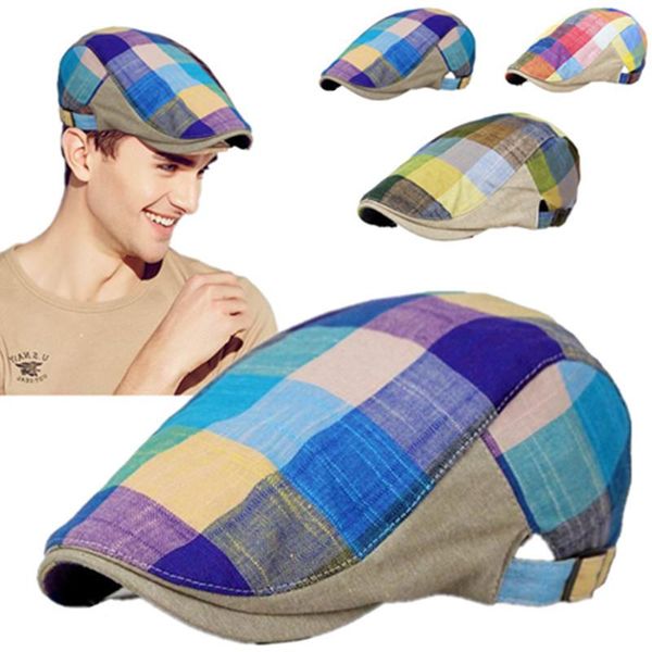 berets 2 colors spring summer plaid beret hat classic artist hip hop cotton duckbill cap, Blue;gray
berets 2 colors spring summer plaid beret hat classic artist hip hop cotton duckbill cap, Blue;gray