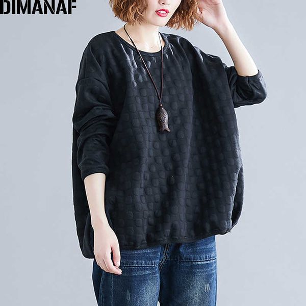 plus size women sweatshirts vintage female basic shirt winter thick long sleeve big loose black polka dot 210531
plus size women sweatshirts vintage female basic shirt winter thick long sleeve big loose black polka dot 210531