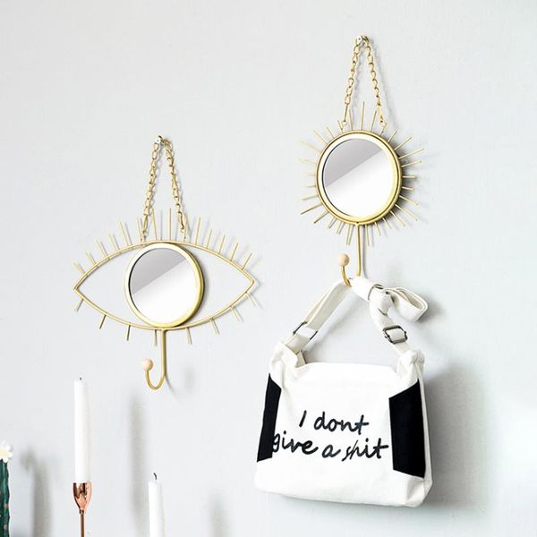 mirrors golden wall decorative mirror with hook for clothes, keys, iron framed eye decoration bathroom, entry, bedroom
mirrors golden wall decorative mirror with hook for clothes, keys, iron framed eye decoration bathroom, entry, bedroom