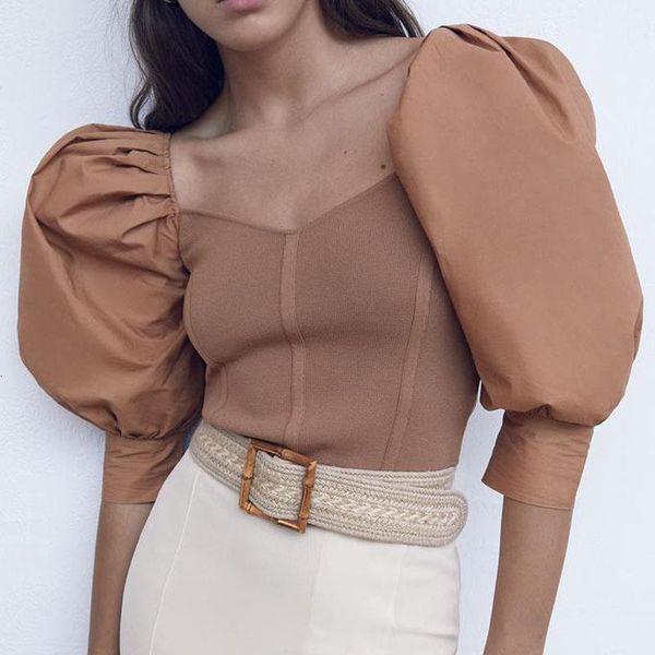 agong vintage square collar tshirts women fashion solid knitted women elegant lantern sleeve short tees female ladies gx, White
agong vintage square collar tshirts women fashion solid knitted women elegant lantern sleeve short tees female ladies gx, White