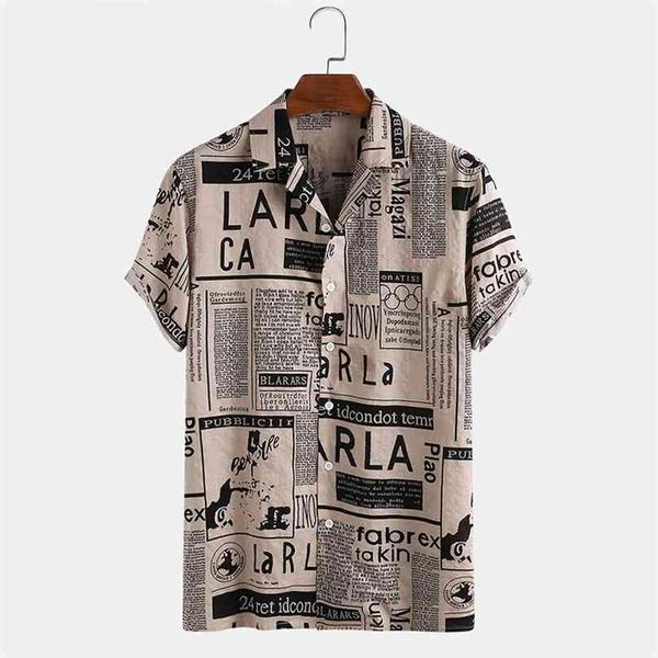 men shirts fashion vintage spaper print s 65% cotton casual holiday short sleeve for hawaiian shirt 210626, White;black
men shirts fashion vintage spaper print s 65% cotton casual holiday short sleeve for hawaiian shirt 210626, White;black