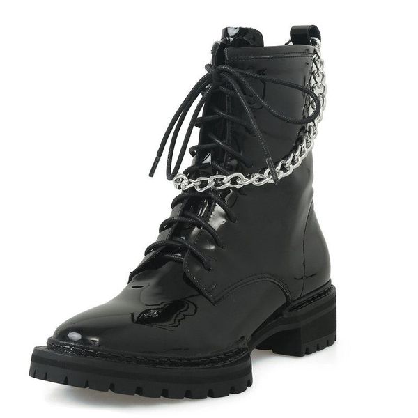 boots basic women ankle 2021 metal decoration chain genuine leather casual thick heels platforms shoes woman, Black
boots basic women ankle 2021 metal decoration chain genuine leather casual thick heels platforms shoes woman, Black