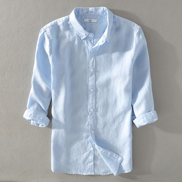 2021 new pure linen three-quarter loose casual white men shirt summer classical style flax shirts male camisa -3xl mwre
2021 new pure linen three-quarter loose casual white men shirt summer classical style flax shirts male camisa -3xl mwre