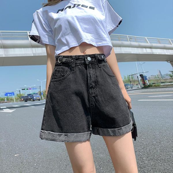 women's shorts womens design jeans adjustable buttons waist denim women korean fashion mini, White;black
women's shorts womens design jeans adjustable buttons waist denim women korean fashion mini, White;black