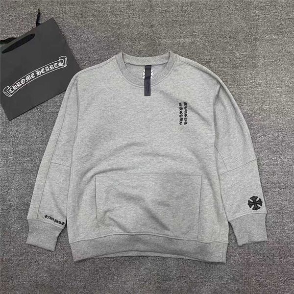 21s spring new fashion brand croxin men's and women's round neck sweater personalized embroidery patchwork leather grey loose top, Black
21s spring new fashion brand croxin men's and women's round neck sweater personalized embroidery patchwork leather grey loose top, Black