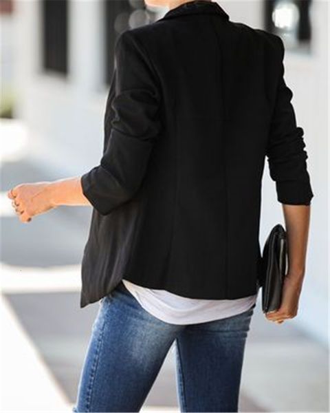 women's suits & blazers jacket fashion trend long sleeve cardigan lapel button spring female occident v-neck casual slim coats women so, White;black
women's suits & blazers jacket fashion trend long sleeve cardigan lapel button spring female occident v-neck casual slim coats women so, White;black