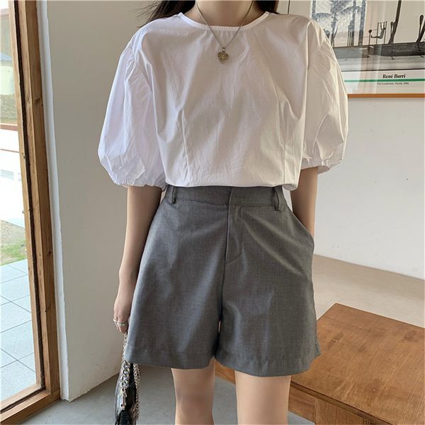 high street gentle femme summer 2021 loose clothe korean new fashion short sleeves elegance lady chic blouses quht, White
high street gentle femme summer 2021 loose clothe korean new fashion short sleeves elegance lady chic blouses quht, White
