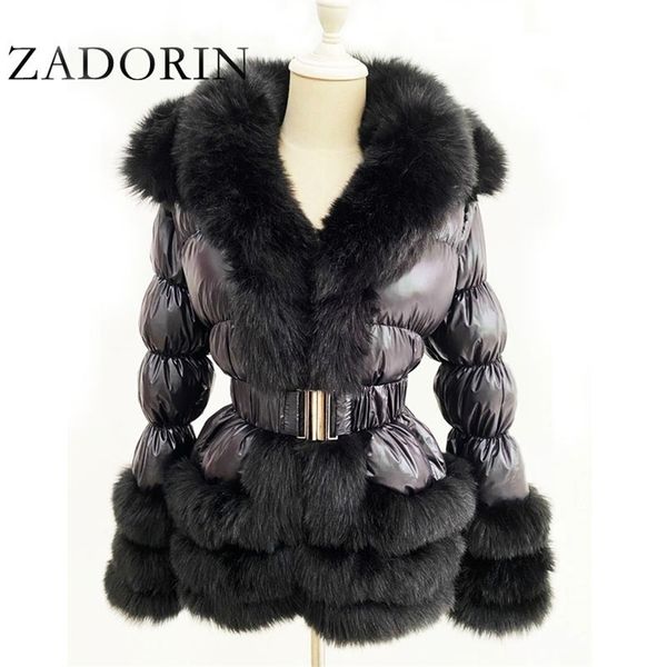 zadorin winter warm detachable down jacket women furry faux fur collar white duck coat with hooded 211013, Black
zadorin winter warm detachable down jacket women furry faux fur collar white duck coat with hooded 211013, Black