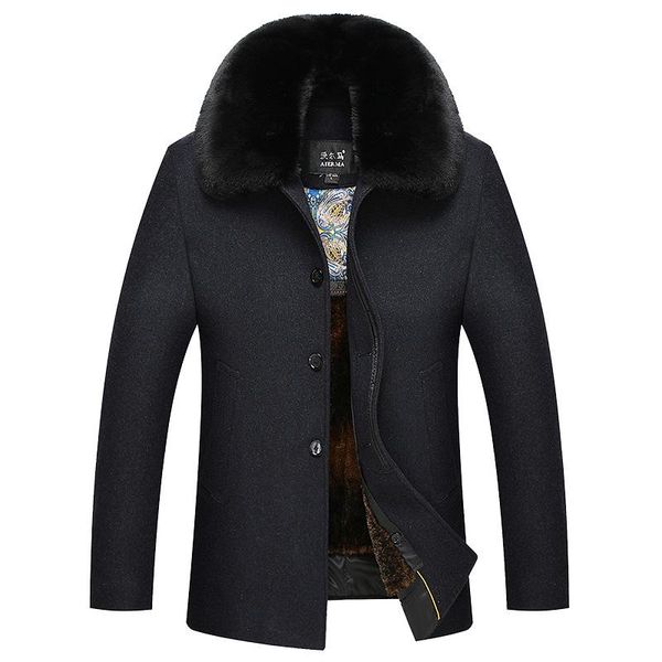 men's wool & blends middle-aged and elderly coat plus velvet thick woolen winter clothing 2021 dad's clothes fur collar, Black
men's wool & blends middle-aged and elderly coat plus velvet thick woolen winter clothing 2021 dad's clothes fur collar, Black