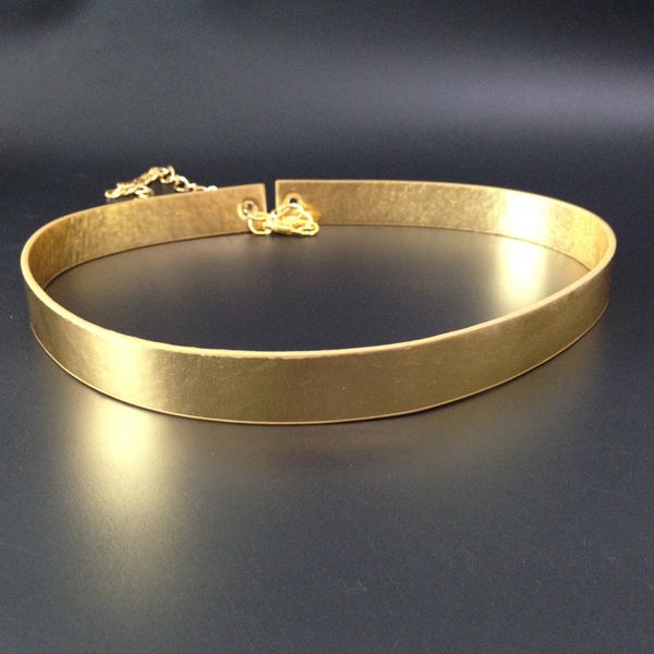 women's simple soft belt gold pu double side chain belt, Black;brown
women's simple soft belt gold pu double side chain belt, Black;brown