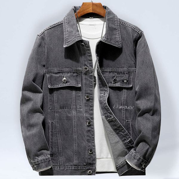 spring cowboy men's loose and brand versatile jacket fat man's coat trendy autumn black grey, Black;brown
spring cowboy men's loose and brand versatile jacket fat man's coat trendy autumn black grey, Black;brown