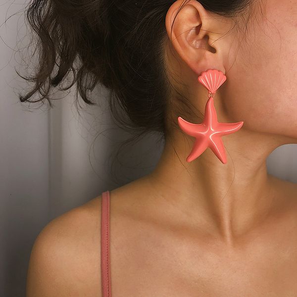jewelry colorful exaggerated star pendant women's shanghai national style shell starfish earrings, Silver
jewelry colorful exaggerated star pendant women's shanghai national style shell starfish earrings, Silver