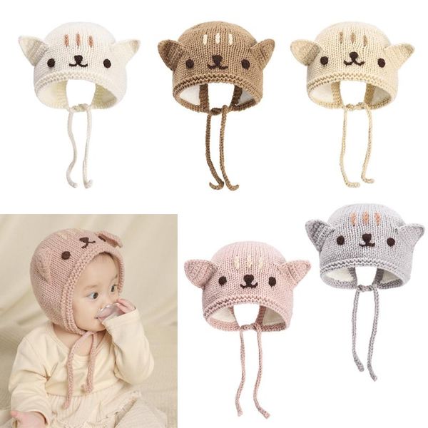 autumn winter warm cute cat baby knitted plush beanie cap ear protection solid color hat for newborn kids pgraph props, Yellow
autumn winter warm cute cat baby knitted plush beanie cap ear protection solid color hat for newborn kids pgraph props, Yellow