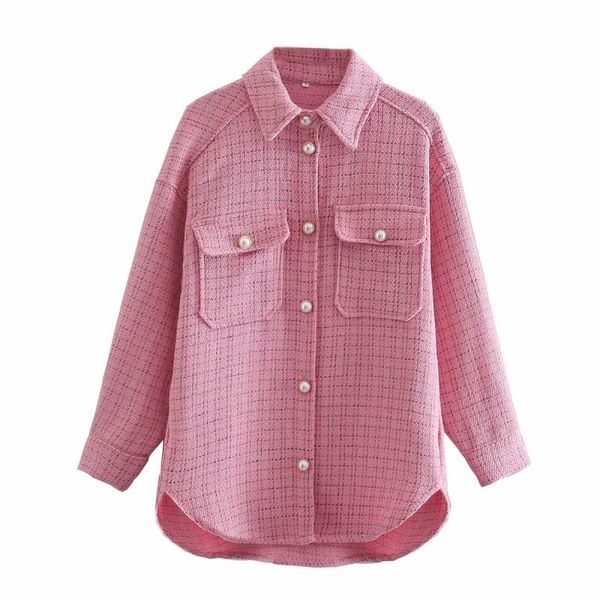 women's jackets stylish sweet pearls buttons plaid shirt jacket women fashion lapel collar pockets coat girls chic streetwear, Black;brown
women's jackets stylish sweet pearls buttons plaid shirt jacket women fashion lapel collar pockets coat girls chic streetwear, Black;brown