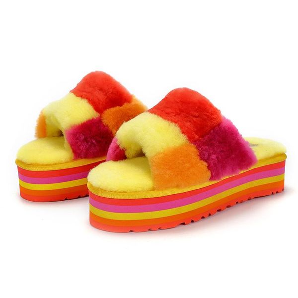 women furry sandale slippers fashion luxury platform wedges heels shoes slipper flip flops designer sandal, Black
women furry sandale slippers fashion luxury platform wedges heels shoes slipper flip flops designer sandal, Black