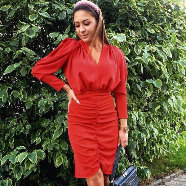 casual dresses linglewei spring and summer women's dress fold long sleeves buttock deep v-neck temperament matching middle-dress, Black;gray
casual dresses linglewei spring and summer women's dress fold long sleeves buttock deep v-neck temperament matching middle-dress, Black;gray