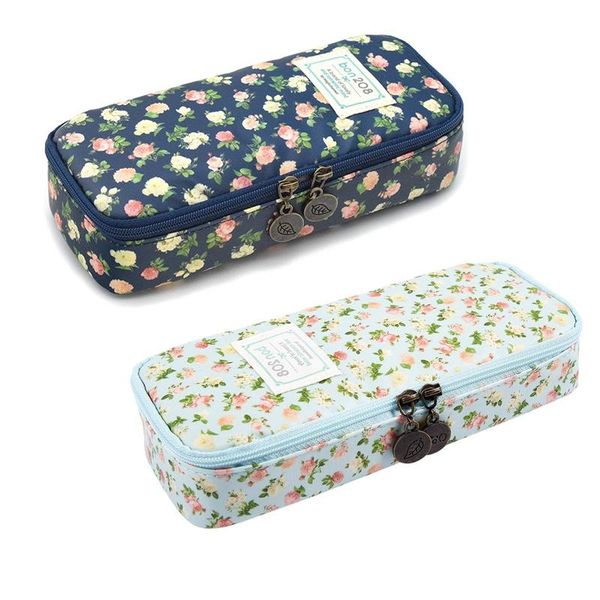 2 pcs pencil case, pen bag makeup pouch zipper box office organizer rose floral - light blue & cyan
2 pcs pencil case, pen bag makeup pouch zipper box office organizer rose floral - light blue & cyan