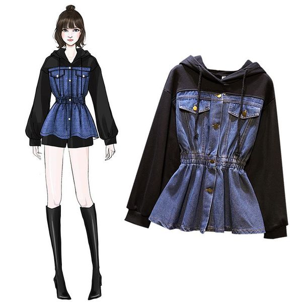 qnpqyx autumn cowboy chaqueta mujer clothes streetwear outerwear & coats basic jeans jacket hood plus size oversize korea style, Black;brown
qnpqyx autumn cowboy chaqueta mujer clothes streetwear outerwear & coats basic jeans jacket hood plus size oversize korea style, Black;brown