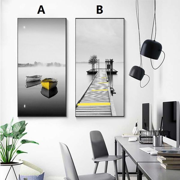 unframed painting modern minimalist nordic landscape black and white gray lake golden boat print wall art poster
unframed painting modern minimalist nordic landscape black and white gray lake golden boat print wall art poster