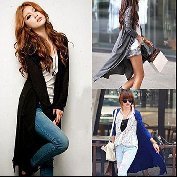 women outerwear size black gray european women thin kimono cardigan long sleeve loose asymmetric hem long cardigan, White;black
women outerwear size black gray european women thin kimono cardigan long sleeve loose asymmetric hem long cardigan, White;black