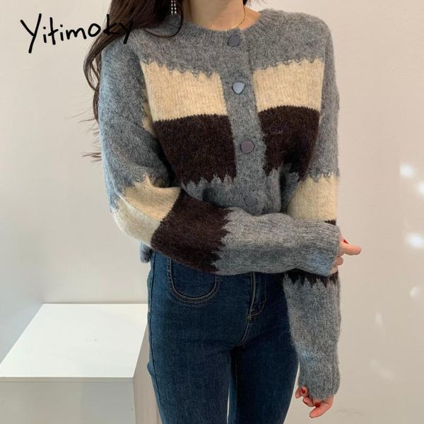 women's knits & tees yitimoky cardigan crop women vintage panelled spliced loose winter sweater long sleeve casual autumn 2021 o-neck c, White
women's knits & tees yitimoky cardigan crop women vintage panelled spliced loose winter sweater long sleeve casual autumn 2021 o-neck c, White