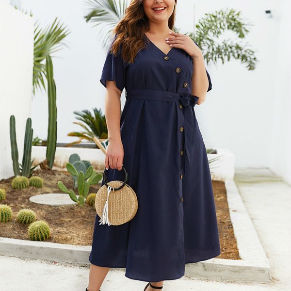 2021 new summer elegant women midi short sleeve plus size 3xl 4xl v-neck solid navy female es lace ruffle single-breasted ooe4, Black;gray
2021 new summer elegant women midi short sleeve plus size 3xl 4xl v-neck solid navy female es lace ruffle single-breasted ooe4, Black;gray