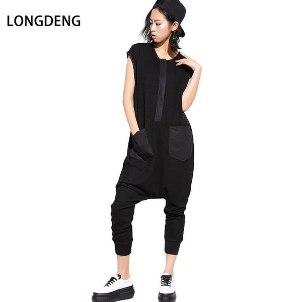 women's jumpsuits & rompers 2021 style design stitching loose sleeveless big crotch with pockets zipper plus size for women hip hop ful, Black;white
women's jumpsuits & rompers 2021 style design stitching loose sleeveless big crotch with pockets zipper plus size for women hip hop ful, Black;white