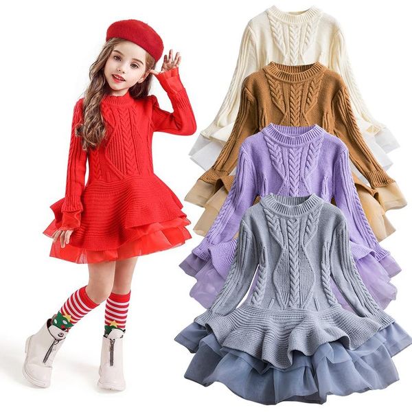 girl's dresses long sleeve knitter christmas dress autumn winter cotton sweater kids for girls year party children clothing, Red;yellow
girl's dresses long sleeve knitter christmas dress autumn winter cotton sweater kids for girls year party children clothing, Red;yellow