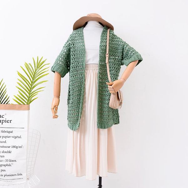 women's sweaters spring and autumn 2021 clothing turtleneck cardigan five-point sleeve solid colour hollow female, White;black
women's sweaters spring and autumn 2021 clothing turtleneck cardigan five-point sleeve solid colour hollow female, White;black