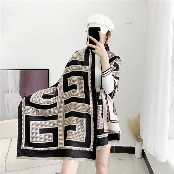 tippet muffler scarf 2021 autumn and winter imitation cashmere scarf lengthened thickened double-sided jacquard warm women's shawl, Blue;gray
tippet muffler scarf 2021 autumn and winter imitation cashmere scarf lengthened thickened double-sided jacquard warm women's shawl, Blue;gray