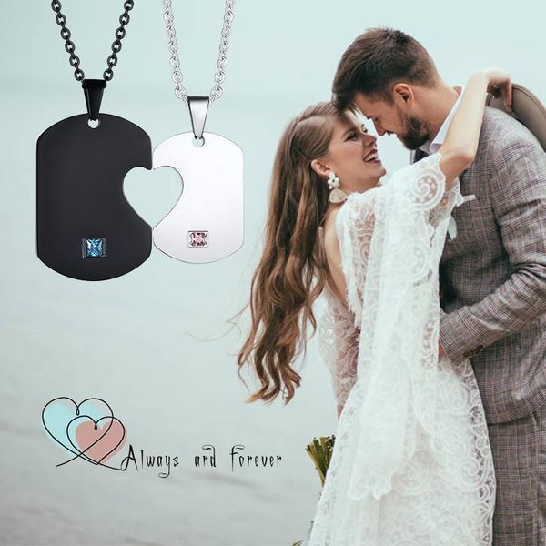 pendant necklaces stainless steel puzzle couples necklace for women men cubic zirconia cz collar 2pieces set jewelry, Silver
pendant necklaces stainless steel puzzle couples necklace for women men cubic zirconia cz collar 2pieces set jewelry, Silver