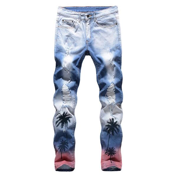 men's jeans 2021 men's personality printed ripped street slim skinny stretch denim trousers plus size painted, Blue
men's jeans 2021 men's personality printed ripped street slim skinny stretch denim trousers plus size painted, Blue