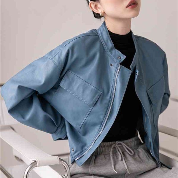 women's leather & faux blue bomber jacket women autumn stand collar motorcycle coats and s biker 0ugu, Black
women's leather & faux blue bomber jacket women autumn stand collar motorcycle coats and s biker 0ugu, Black