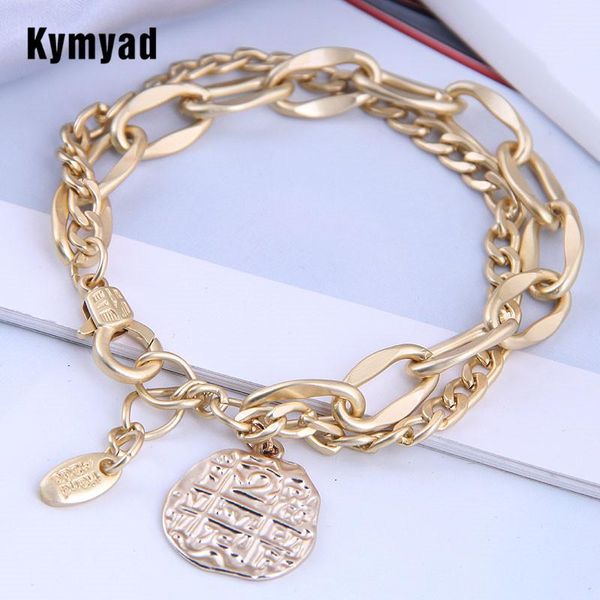 link, chain kymyad vintage gold color link chains bracelets & bangles for women bijoux bracelet femme circular pendant charming, Black
link, chain kymyad vintage gold color link chains bracelets & bangles for women bijoux bracelet femme circular pendant charming, Black