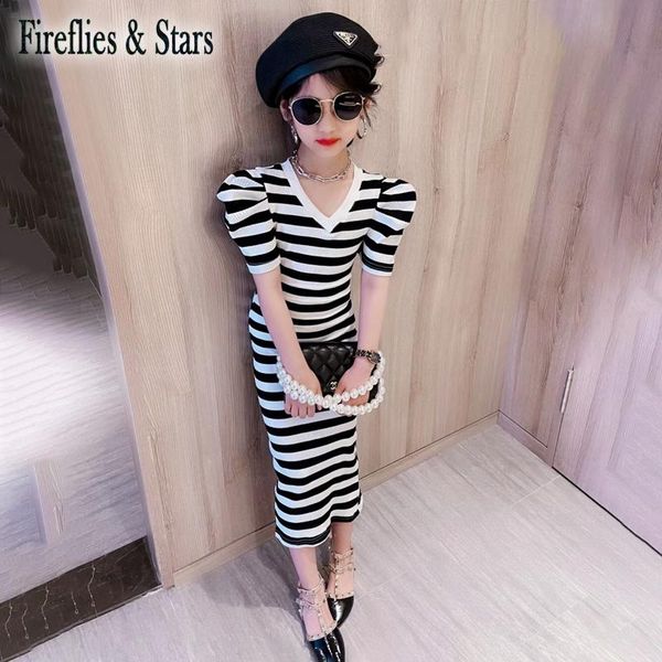 girl's dresses summer girls long dress kids knitted vestidos children clothes striped back slit skinny puff sleeve 4 to 12 yrs, Red;yellow
girl's dresses summer girls long dress kids knitted vestidos children clothes striped back slit skinny puff sleeve 4 to 12 yrs, Red;yellow